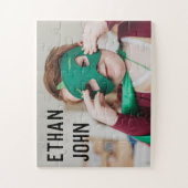 Niedliches Kleinkind-Foto mit Kindernamen Puzzle (Vertikal)