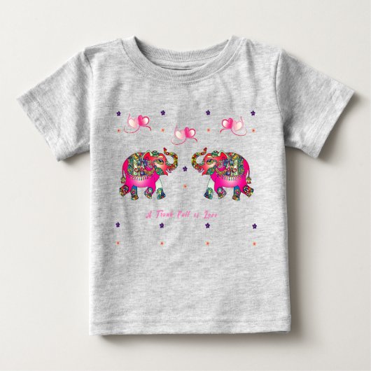 Niedliches Kleinkind Künstlerisch Elefant Baby T-shirt (Vorderseite)