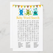 Niedliches Kleinmonster Baby Shower Word Search Ga (Vorne/Hinten)