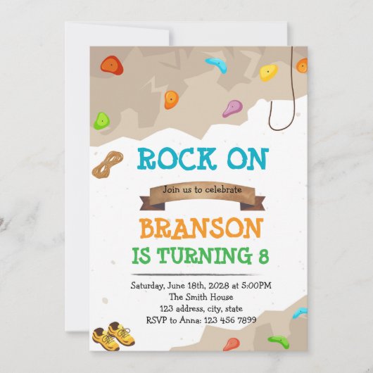 Niedliches Klettern Geburtstagsfeier Einladung (Vorderseite)