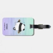 Niedliches Kletterpanda - Doppelseitige Vorderseit Gepäckanhänger (Rückseite horizontal)