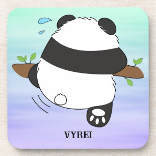Niedliches Kletterpanda - Doppelseitige Vorderseit Getränkeuntersetzer