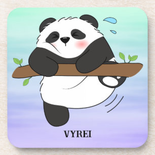 Niedliches Kletterpanda - Doppelseitige Vorderseit Getränkeuntersetzer