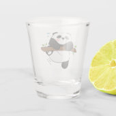 Niedliches Kletterpanda - Doppelseitige Vorderseit Schnapsglas (Rückseite)