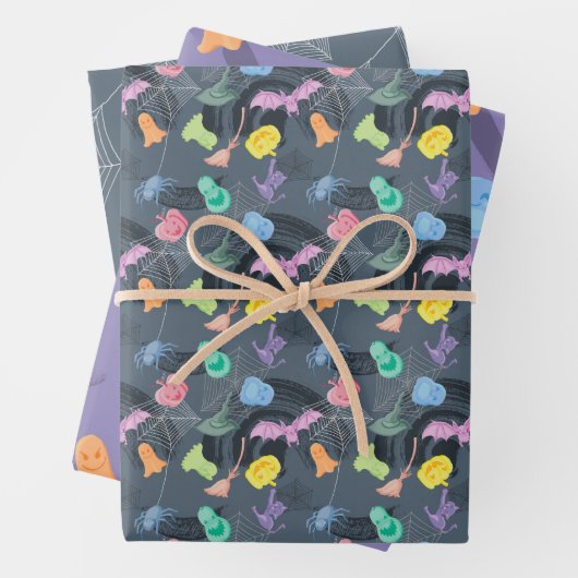 Niedliches knetisches Halloweenmuster Geschenkpapier Set (Beispiel)