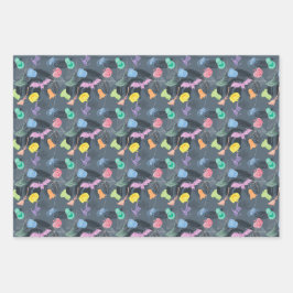 Niedliches knetisches Halloweenmuster Geschenkpapier Set