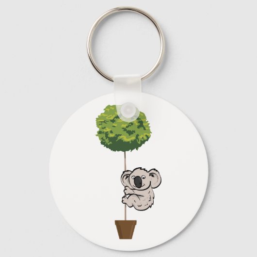 Niedliches Koala auf dem Baum Schlüsselanhänger (Vorderseite)