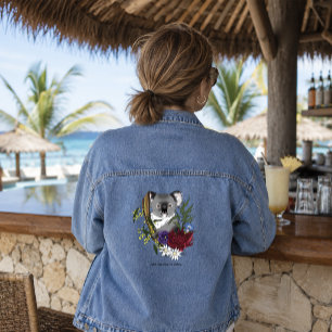 Niedliches Koala-Bär Grün Australische Tierwelt Fl Jeansjacke