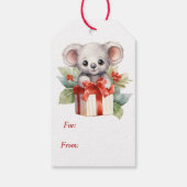 Niedliches Koala Bärengeschenk Weihnachten Geschenkanhänger (Rückseite)