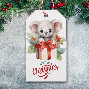 Niedliches Koala Bärengeschenk Weihnachten Geschenkanhänger