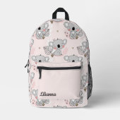 Niedliches Koala-Bärenmuster mit Namen Bedruckter Rucksack (Vorderseite)