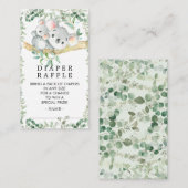 Niedliches Koala Bear Baby Duschkabine Windeln Raf Begleitkarte (Vorne/Hinten)