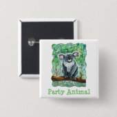Niedliches Koala Bear Party Center Button (Vorne & Hinten)