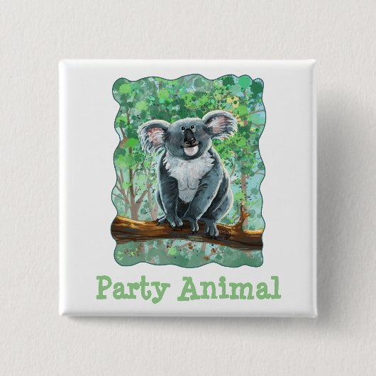 Niedliches Koala Bear Party Center Button (Vorderseite)