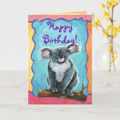 Niedliches Koala Bear Party Center Karte (Gelbe Blume)