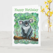 Niedliches Koala Bear Party Center Karte (Gelbe Blume)