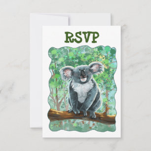 Niedliches Koala Bear Party Center RSVP Karte