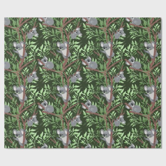 Niedliches Koala Bears Wrapping Paper Geschenkpapier (Flach)