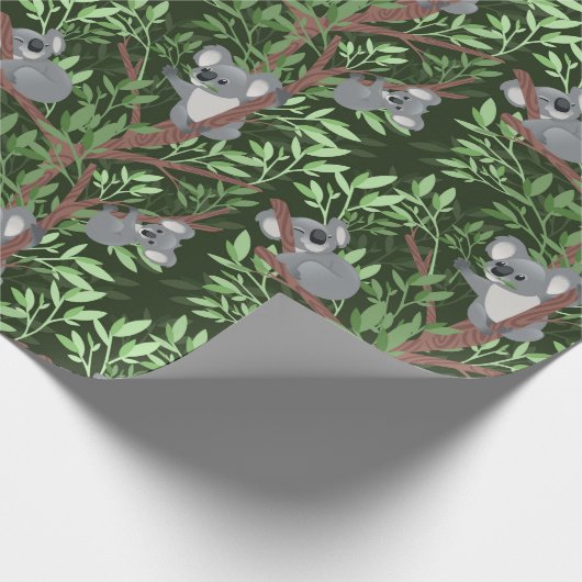 Niedliches Koala Bears Wrapping Paper Geschenkpapier (Ecke)