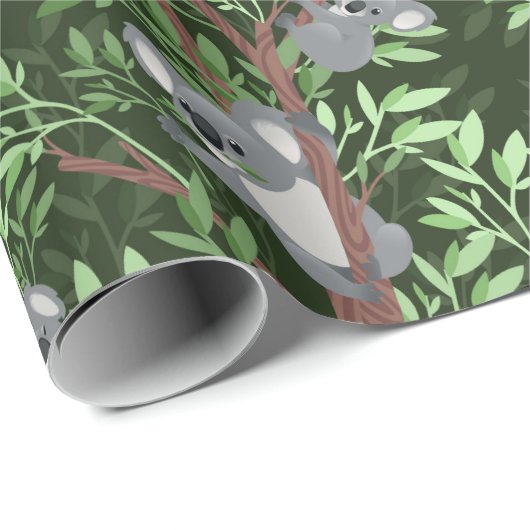 Niedliches Koala Bears Wrapping Paper Geschenkpapier (Rolleneckpunkt)