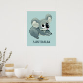 Niedliches Koala benutzerdefiniertes Textposter Poster (Küche)