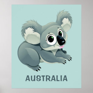 Niedliches Koala benutzerdefiniertes Textposter Poster
