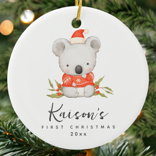 Niedliches Koala Erste Keramik Weihnachten Keramik Ornament