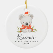 Niedliches Koala Erste Keramik Weihnachten Ornament (Hinten)