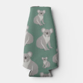 Niedliches Koala Eukalyptus Grünes Muster Flaschenkühler (Vorderseite)