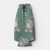 Niedliches Koala Eukalyptus Grünes Muster Flaschenkühler (Rückseite)