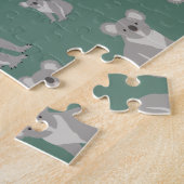 Niedliches Koala Eukalyptus Grünes Muster Puzzle (Seite)