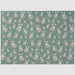 Niedliches Koala Eukalyptus Grünes Muster Seidenpapier