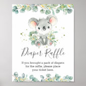 Niedliches Koala Greenery Baby Dusche Windschutzsc Poster (Vorne)