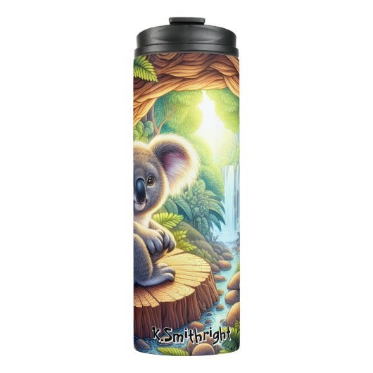 Niedliches Koala im Magischen Wald Thermosbecher (Vorderseite)