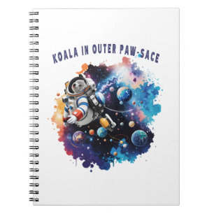 Niedliches Koala im Outer Paw-Sace, Koala Astronau Notizblock