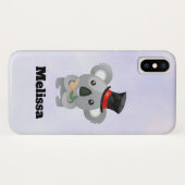 Niedliches Koala in einem Black Top Hat Custom Case-Mate iPhone Hülle (Rückseite (Horizontal))