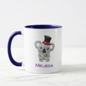 Niedliches Koala in einem Black Top Hat Custom Tasse (Links)