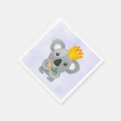 Niedliches Koala in einer goldenen Krone Serviette (Ecke)