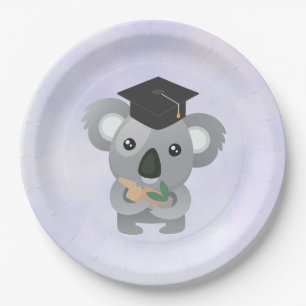 Niedliches Koala in einer Graduierungspauschale Pappteller