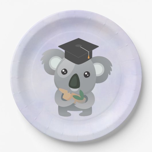 Niedliches Koala in einer Graduierungspauschale Pappteller (Vorderseite)