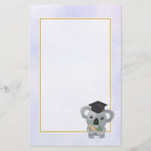 Niedliches Koala in einer schwarzen Graduierungshü Briefpapier (Vorderseite)