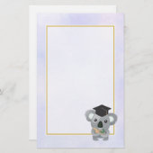 Niedliches Koala in einer schwarzen Graduierungshü Briefpapier (Vorne/Hinten)