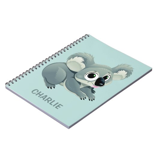 Niedliches Koala individuelle Name Notebook Notizblock (Linke Seite)