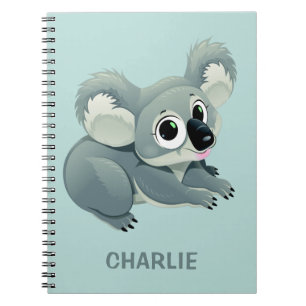 Niedliches Koala individuelle Name Notebook Notizblock