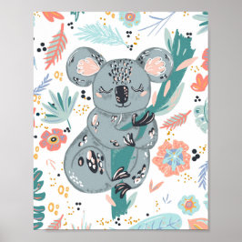 Niedliches Koala Kinderzimmer Kunst Poster