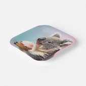 Niedliches Koala mit Cupcake Pastell Gradient Pappteller (Gewinkelt)