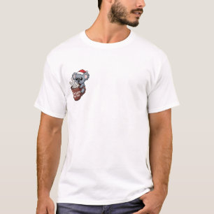 Niedliches Koala mit Weihnachtsmannmütze T-Shirt