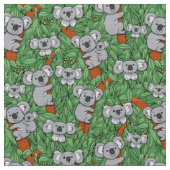 Niedliches Koala-Muster Grün Stoff (Nahaufnahme)