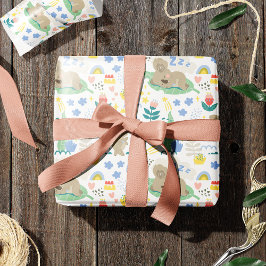 Niedliches Koala-Muster mit kleinem Mädchennamen a Geschenkpapier