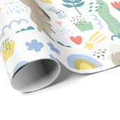 Niedliches Koala-Muster mit kleinem Mädchennamen a Geschenkpapier (Rolleneckpunkt)